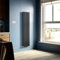 ELEGANT Black Vertical Radiator 1600x392mm Designer Oval Column Modern Tall Upright Double Panel Central Heating Radiator
