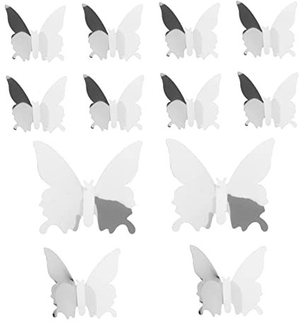 OSALADI 48stücke Wandtattoo Schmetterlinge Mit Spiegeloberfläche Aus Hochwertigem Pvc Als Wohndekor-accessoires Für Schlafzimmer Und Wohnzimmer