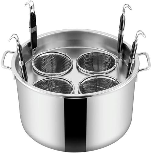 Olla para cocer pasta, Juego de insertos for ollas for Pasta de 4 orificios, olla for espaguetis antiadherente multiusos de acero inoxidable, olla for cocinar fideos con cesta coladora
