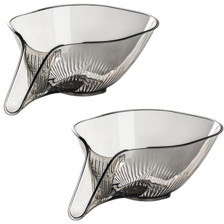 2PCS Multi-functional Drain Basket, Drainage Basket Funnel, Multifunctional Fruits Vegetables Draining Bowl Washing Colander Kitchen Food Strainer (grey)