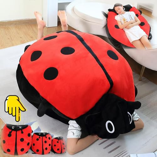 Big Bug Pillow Marienkäfer, Riesiges tragbares Marienkäferkissen, lustiges Marienkäfer-Kuscheltierkostüm zum Anziehen (150cm)