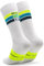 NORTEI Fahrradsocken, Lange Radsocken, MTB, Triathlon, Laufen, Atmungsfähig, Gepolstert, Sportsocken für Radfahren für Herren und Frauen (S, M, Weiß)