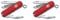 Victorinox Rally Petit Couteau de Poche Suisse, Léger, Multitool, 9 Fonctions, Ouvre Boite, Tournevis, Rouge (Lot de 2)
