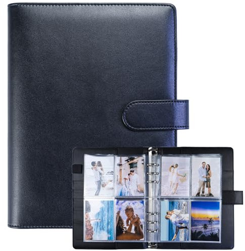 A5-Bindekarte Sammler mit 30 Pack 4-Pocket-Seiten,6 Ringbuch-Album mit 240 Kartenfächern, PU-Leder-Bindemittel mit magnetischem Schnallenverschluss zum Organisieren von Sammelkarten, K-Pop-Fotokarten