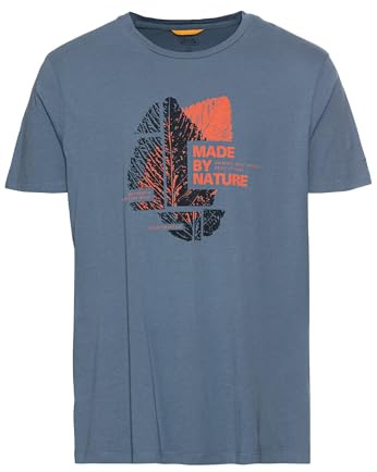 camel active Herren T-Shirt mit Print aus nachhaltigem Organic Cotton Denim Blau, menswear-3XL