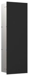 emco asis Pure Badschrank mit Glasfront I Schrankmodul Unterputz I Einbauschrank I Modulares Bad Zubehör in schwarz matt