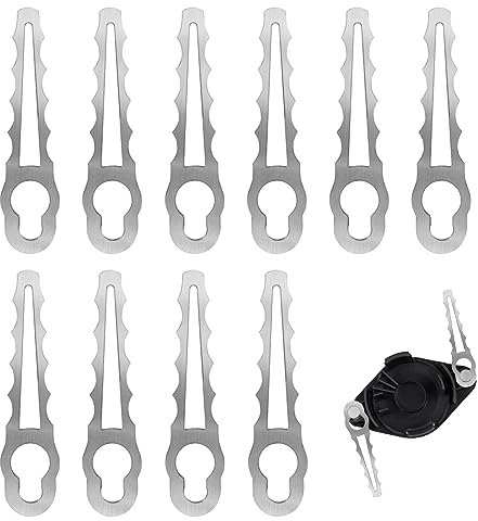 Rasentrimmer Messer, shallyong 10 Stück Ersatzmesser Rasentrimmer Metall, Metallmesser Set für Akku-Rasentrimmer, Rasentrimmer Zubehör Messer, Rasenmäherklinge