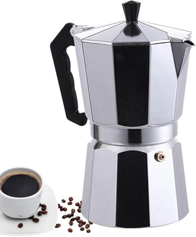 Brewer Manueller Percolator für Camping-Kaffeemaschine aus Edelstahl | Espressokocher mit Gummigriff, Kaffeemaschine für Cappuccino oder Latte