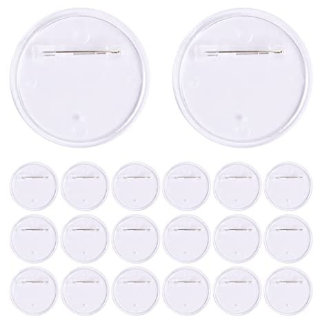 20 Stück Buttons Selber Machen Set Transparente DIY Ansteckbuttons Set, Transparente DIY Anstecker ohne Buttonmaschine mit Sicherheitsnadel für Foto Bild Kleidung Party Namensschilder 40mm 1,6 Zoll