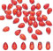 PATIKIL Tropfen Kristall Tschechische Glas Perlen 50Stk Böhmen Kristall Perlen Vielseitig Klar Regentropfen Kristall Perlen für Mosaike Basteln Schmuck Herstellen Rot 6x9mm