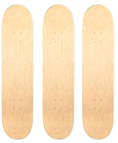 Skateboard-Decks aus Ahorn, 78,7 x 20,3 cm, 7-lagiges Ahornholz, 3 Stück