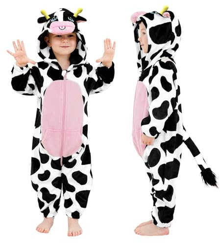 LOLANTA Disfraz Unisex de Animales para Bebé, Disfraz de Animal con Capucha para Niño, Traje de Unión de Franela