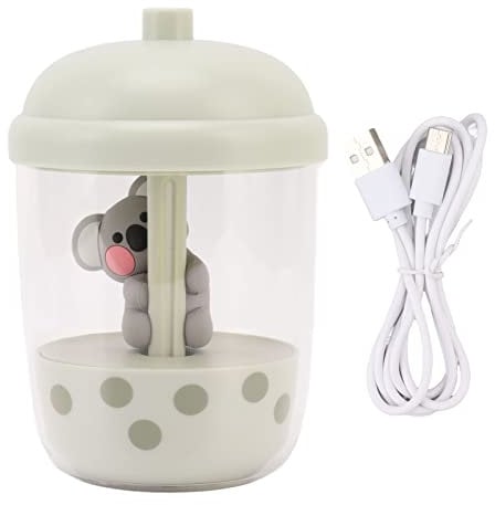 GRCFUMO 450Ml Portable Humidifier, Mini Cool Mist Humidifier with Cute Koala, USB Quiet Personal Humidifier for Desk, Bedroom, Home (Matcha)