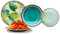 Avilia Servizio da Tavola 18 Piatti in Porcellana Resistente con Design Botanico Tropicale - Ideale per Uso Quotidiano con Piatti Piani, Fondi e da Frutta - Versatili e Lavabili in Lavastoviglie