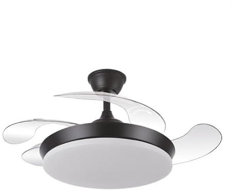 ABRILA-Ventilador DC Tridente Mini 59W Negro | 4 Aspas Desplegables | Control Remoto | Temporizador