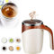 HOIDOKLY Tasse à café magnétique automatique en acier inoxydable avec mélangeur automatique, portable et rechargeable pour la maison, le bureau, l'école, les voyages (café)