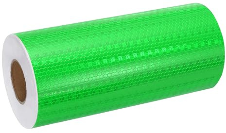sourcing map Reflective Tape, 8 Inch x 49 ft Self-Adhesive Trailer Reflector Tape Waterproof Warning Safety Sticker High Visibility Night Reflectors, Green