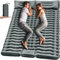 Yuzonc Double Camping Matratze, Selbstaufblasende Camping Isomatte mit Fuß Pumpe, Ultraleichte Verdickte Schlafmatte für Wandern Reisen Backpacking Zelt (Grau)