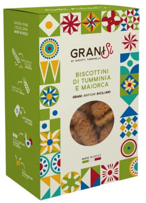 Tumminello | Granisi Biscuits Spécialités Sicile | Biscuits Grains Antiques Gâteaux Artisanaux Farine Grains - 210 Gr