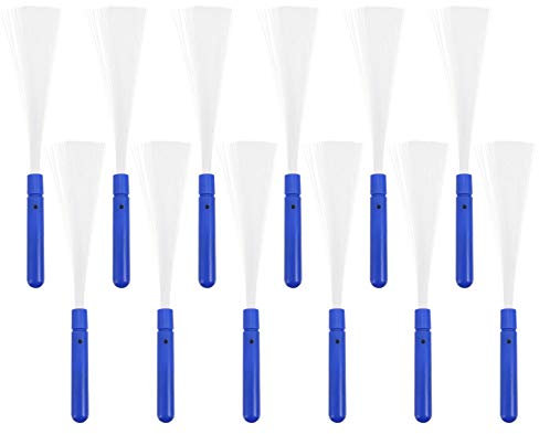Garneck 12 Stück Glasfaser-Flash-geflechte Dekorationen Glasfaserstab Farbig Party-Requisite Led Glasfaserstäbe Faserlicht Konzert-leuchtstab Glasfaser-Stick Plastik Blue