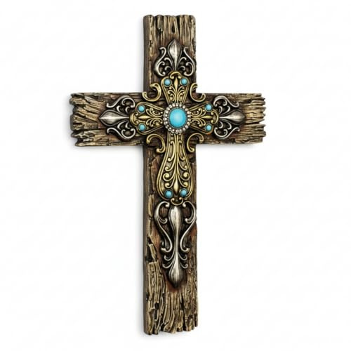 Comfy Hour 12 Inch Wall Cross, Rustic Religious Decor