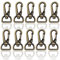 RETON 10 Stücke 13mm Schwenkverschlüsse Clips, Metall Schlüsselanhänger Clip Haken mit D Ring, Hummer Verschlüsse Swivel Trigger Snap Haken für Haustier Tag DIY Handwerk(Pinsel Antik)