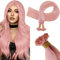 RUNATURE Extension Capelli Veri Cheratina 25 Ciocche 35cm 20g Rosa Extension Capelli Invisibile #Pink
