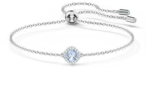 Swarovski Angelic Armband, Kissenschliff, Blau, Rhodiniert