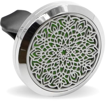 Clip'Arôme Auto ätherisches Öl Diffusor Edelstahl diskrete Befestigung an Lüftungsschlitzen 3 x 3,6 cm,Mandala