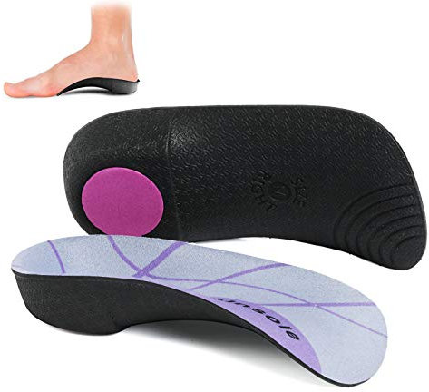 Plantarfasziitis 3/4 Einlegesohlen, hohe Fußgewölbe orthopädische Einlegesohlen, Damen/Herren, 1 Paar, Plattfüße, Überpronation, Fersensporn, Schuheinlagen für Gehen, Laufen, Sport M