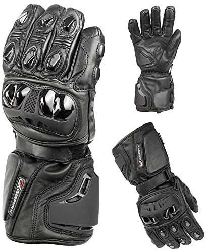 GEARX Torque Winterhandschuhe aus Leder, wasserdicht, 4 Motorrad-Schutz, L