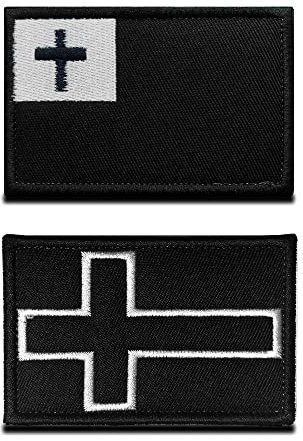 Zcketo Religion Cross Logo Patch, Christian Cross Jesus Christ Patch in 'God We Trust' - 2 Pcs, Embroidered Decorative Patches for Clothes, Backpack, Vest, Bags