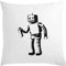 Banksy Street Art Robot Graffiti Artist Weißes Kissen 40x40cm mit Füllung Weiß One Size