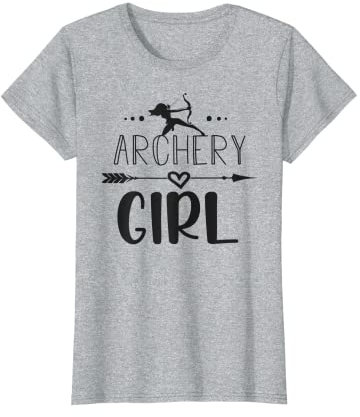 Damen Archery Girl Bogenschützer Bogenpfeil Zielscheibe Jäger T-Shirt