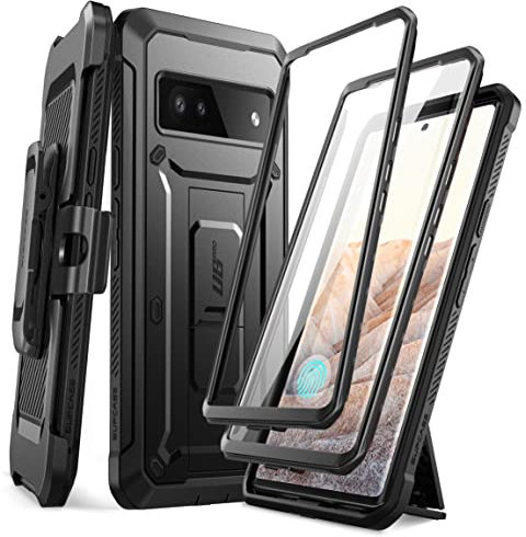 SUPCASE Outdoor Hülle für Google Pixel 6A [Unicorn Beetle Pro] mit 2 Vorderseite (ohne Displayschutz + mit Displayschutz) 2022 Ausgabe (Schwarz)