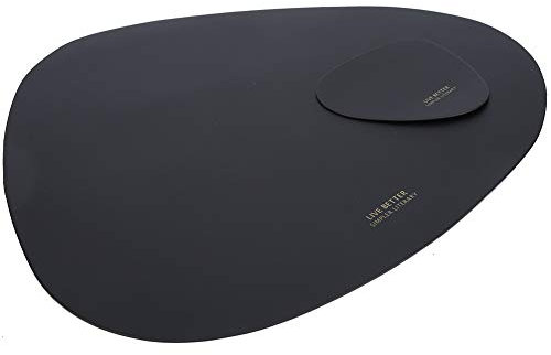 Nordic Dreieckig, Tischsets Tischset Nordic Dreieckig Leder Tischset Wärmeisolierung Wasserdichtes Leder Tischset Wärmeisolierung Rutschfeste Wasserdichte Geschirrmatte (Schwarz)