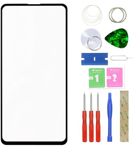 MovTEK Pantalla Repuesto Cristal Tactil Frontal +OCA Compatible con Xiaomi Mi 9T /Mi 9T Pro/Redmi K20 /Redmi K20 Pro con Kit de Herramientas (Sin Táctil y LCD)