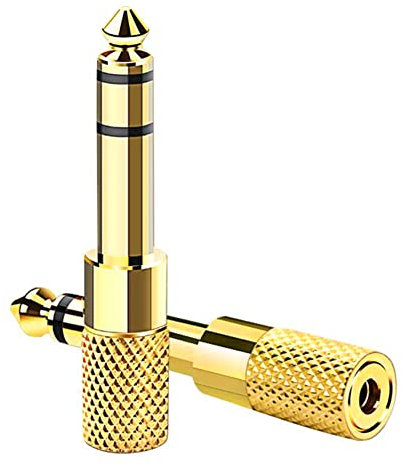 SELIACR 6,35 mm Maschio a 3,5 mm Femmina Adattatore Jack Stereo Placcato, Adattatore Jack 6.3 3.5 Amplificatore Cuffie Compatibile con Chitarra Tastiere Elettroniche Cuffie