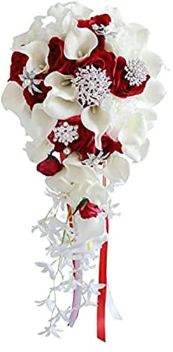 Duiaynke Ramo de mano para novia, lirio de cala, decoración de amor eterno, boda, iglesia, aniversario, decoración