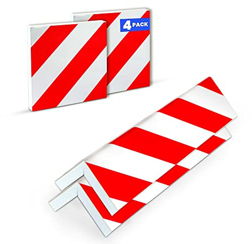 Protector Columnas Garaje | 4 Unidades | Protector Parking – Protector Esquinas Reflectante-Protector Puertas y paragolpes Coche, Evita Golpes y Arañazos (2 Unidades 40x20x2cm + 2 Unidades 20x20x2cm)