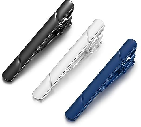PSOWQ 3 pcs,Hommes Cravate Bar Clips,Pinces à Cravate Classiques,Pinces à Cravate,Pinces à Cravate pour Mariage d'affaires,pour La Saint-Valentin,Une RéUnion,Un Anniversaire,Une FêTe