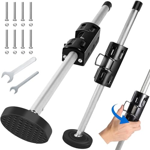 Adjustable Ladder Leg Leveler, Hammrit 23 Extension Ladder Leveler Pair with Upgrade Slider, Stair Ladder Stabilizer Anti-Slip Steel Legs, Ladder Aide Leveling Feet for Stair/Step/Uneven Ground