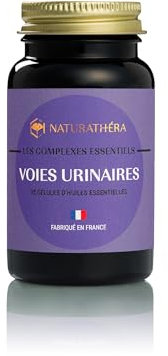 Naturathéra VOIES URINAIRES - Synergie Huiles Essentielles - Cystites & infections urinaires - Origan, Cannelle, Sarriette, Citron - 30 Gélules - Fabriqué en France - Vegan - Sans Phyto-oestrogènes