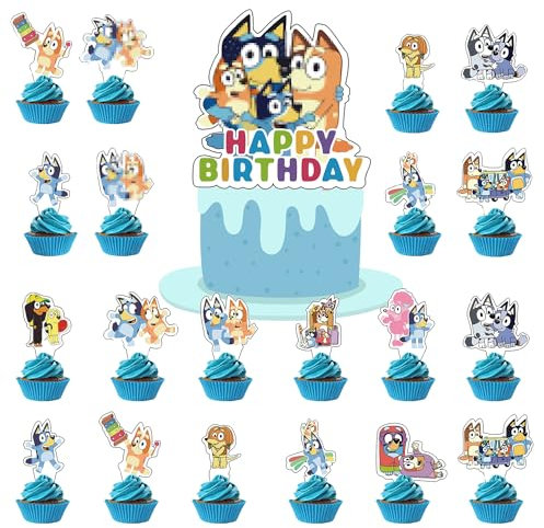 DecPty Dekorationen Kuchendekoration Cupcake Toppers Tortendeko Deko Geburtstag Cupcake Toppers Set Kuchen Dekoration Junge Cake Topper für Kinder (F)