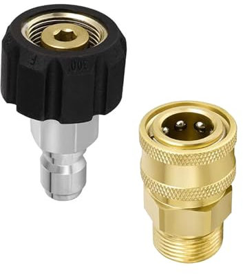 M22-14 Pressure Washer Adapter Kit, LIAMGUS 3/8 Quick Connect Swivel Accessories Adaptors, High Pressure Water Gun Male Sprayer Accessory Hose 3/8 Connector, Pressure Washer Accessories