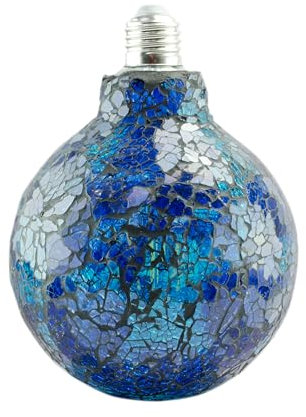 X4-LIFE LED-Mosaik-Kugel in Grün-Blau mit E27-Fassung