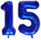Geburtstag zahlen Luftballon 15 jahre-Blau XXL Jumbo Folienballon 40 Zoll – 101 cm Luftballons 15 Geburtstag Junge Mädchen Babyparty Geburtstagsdeko Jubiläumsparty Dekoration