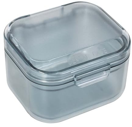 Disnace Prothese Zahnprothese Box, Prothesen Becher Box, Retainer Fall, Zahnspangendose mit Sieb, Retainer Container, Aligner Mundschutz Fall, Zahnprothesenbox Gebissdose für Reise Reinigung (Blau)