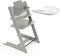 Seggiolone Stokke Tripp Trapp (Glacier Green) Con Vassoio (Bianco) - Include Sedia, Baby Set 2 per Bambini Da 6 a 36 Mesi - Regolabile e Facile Da Pulire