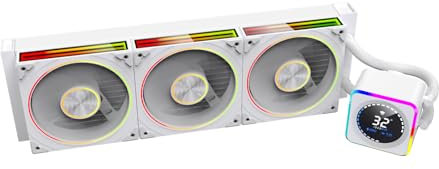 Astrabeat 360 Digital ARGB 360mm AIO CPU Cooler, Intelligent Temperature Control, Real-time readout ,300W TDP Liquid CPU Cooler for AMD AM4/AM5 & Intel LGA 115X/1200/1700(White)